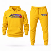 Men's Mega Man Hoodie Joggers Set - Yellow digital placement mockup