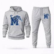 Men's Memphis Hoodie Joggers Set - Grey digital placement mockup