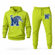 Men's Memphis Hoodie Joggers Set - Lime Green digital placement mockup