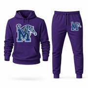 Men's Memphis Hoodie Joggers Set - Purple digital placement mockup