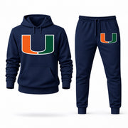 Men's Miami Hoodie Joggers Set - Navy digital placement mockup
