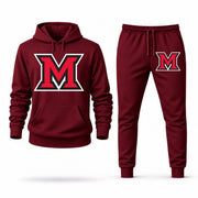 Men's Miami (OH) Hoodie Joggers Set - Burgundy digital placement mockup