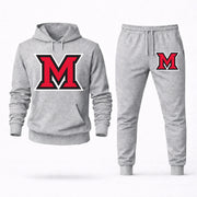 Men's Miami (OH) Hoodie Joggers Set - Grey digital placement mockup