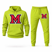 Men's Miami (OH) Hoodie Joggers Set - Lime Green digital placement mockup