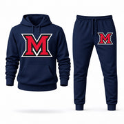 Men's Miami (OH) Hoodie Joggers Set - Navy digital placement mockup