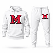 Men's Miami (OH) Hoodie Joggers Set - White digital placement mockup