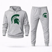 Men's Michigan State Hoodie Joggers Set - Grey digital placement mockup
