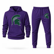 Men's Michigan State Hoodie Joggers Set - Purple digital placement mockup
