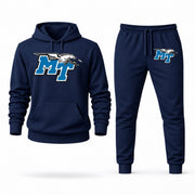 Men's Middle Tennessee Hoodie Joggers Set - Navy digital placement mockup