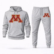Men's Minnesota Hoodie Joggers Set - Grey digital placement mockup