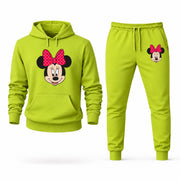 Men's Minnie Mouse Hoodie Joggers Set - Lime Green digital placement mockup