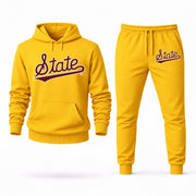 Men's Mississippi State Hoodie Joggers Set - Yellow digital placement mockup