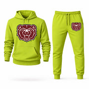 Men's Missouri State Hoodie Joggers Set - Lime Green digital placement mockup