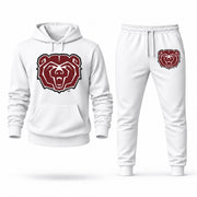 Men's Missouri State Hoodie Joggers Set - White digital placement mockup