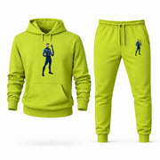 Men's Mister Fantastic Hoodie Joggers Set - Lime Green digital placement mockup