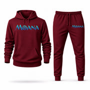 Men's Moana Hoodie Joggers Set - Burgundy digital placement mockup
