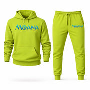 Men's Moana Hoodie Joggers Set - Lime Green digital placement mockup