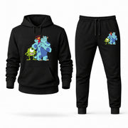 Men's Monsters Inc Hoodie Joggers Set - Black digital placement mockup