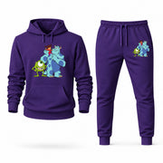 Men's Monsters Inc Hoodie Joggers Set - Purple digital placement mockup