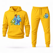Men's Monsters Inc Hoodie Joggers Set - Yellow digital placement mockup