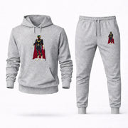 Men's Moon Knight Hoodie Joggers Set - Grey digital placement mockup