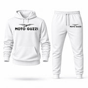 Men's Moto Guzzi Hoodie Joggers Set - White digital placement mockup