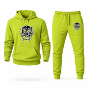 Men's Motorhead Hoodie Joggers Set - Lime Green digital placement mockup