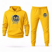 Men's Motorhead Hoodie Joggers Set - Yellow digital placement mockup