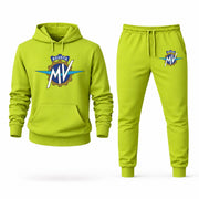 Men's MV Agusta Hoodie Joggers Set - Lime Green digital placement mockup