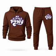 Men's My Little Pony Hoodie Joggers Set - Brown digital placement mockup