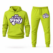 Men's My Little Pony Hoodie Joggers Set - Lime Green digital placement mockup
