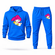 Men's My Melody Hoodie Joggers Set - Azure digital placement mockup