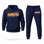 Men's Naruto Hoodie Joggers Set - Navy digital placement mockup