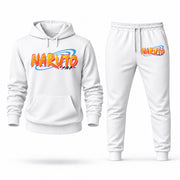 Men's Naruto Hoodie Joggers Set - White digital placement mockup