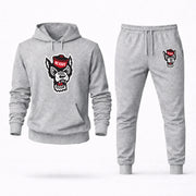 Men's NC State Hoodie Joggers Set - Grey digital placement mockup