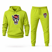 Men's NC State Hoodie Joggers Set - Lime Green digital placement mockup