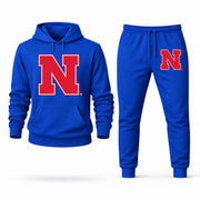 Men's Nebraska Hoodie Joggers Set - Blue digital placement mockup