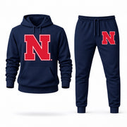 Men's Nebraska Hoodie Joggers Set - Navy digital placement mockup