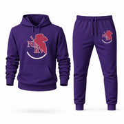 Men's Neon Genesis Evangelion Hoodie Joggers Set - Purple digital placement mockup