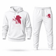 Men's Neon Genesis Evangelion Hoodie Joggers Set - White digital placement mockup