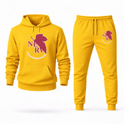 Men's Neon Genesis Evangelion Hoodie Joggers Set - Yellow digital placement mockup