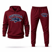 Men's Nevada Hoodie Joggers Set - Burgundy digital placement mockup