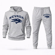 Men's Nevada Hoodie Joggers Set - Grey digital placement mockup