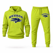 Men's Nevada Hoodie Joggers Set - Lime Green digital placement mockup