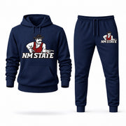 Men's New Mexico State Hoodie Joggers Set - Navy digital placement mockup