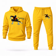Men's Nightcrawler Hoodie Joggers Set - Yellow digital placement mockup