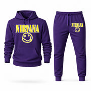 Men's Nirvana Hoodie Joggers Set - Purple digital placement mockup