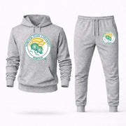 Men's Norfolk State Hoodie Joggers Set - Grey digital placement mockup