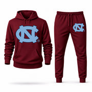 Men's North Carolina Hoodie Joggers Set - Burgundy digital placement mockup