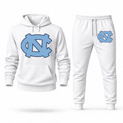 Men's North Carolina Hoodie Joggers Set - White digital placement mockup